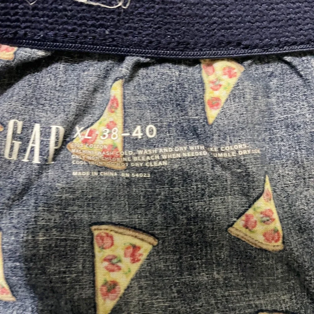 Gap Novelty Lounge Sleep Shorts Mens XL Blue Pizza Slice‎ 401672-01 Cotton